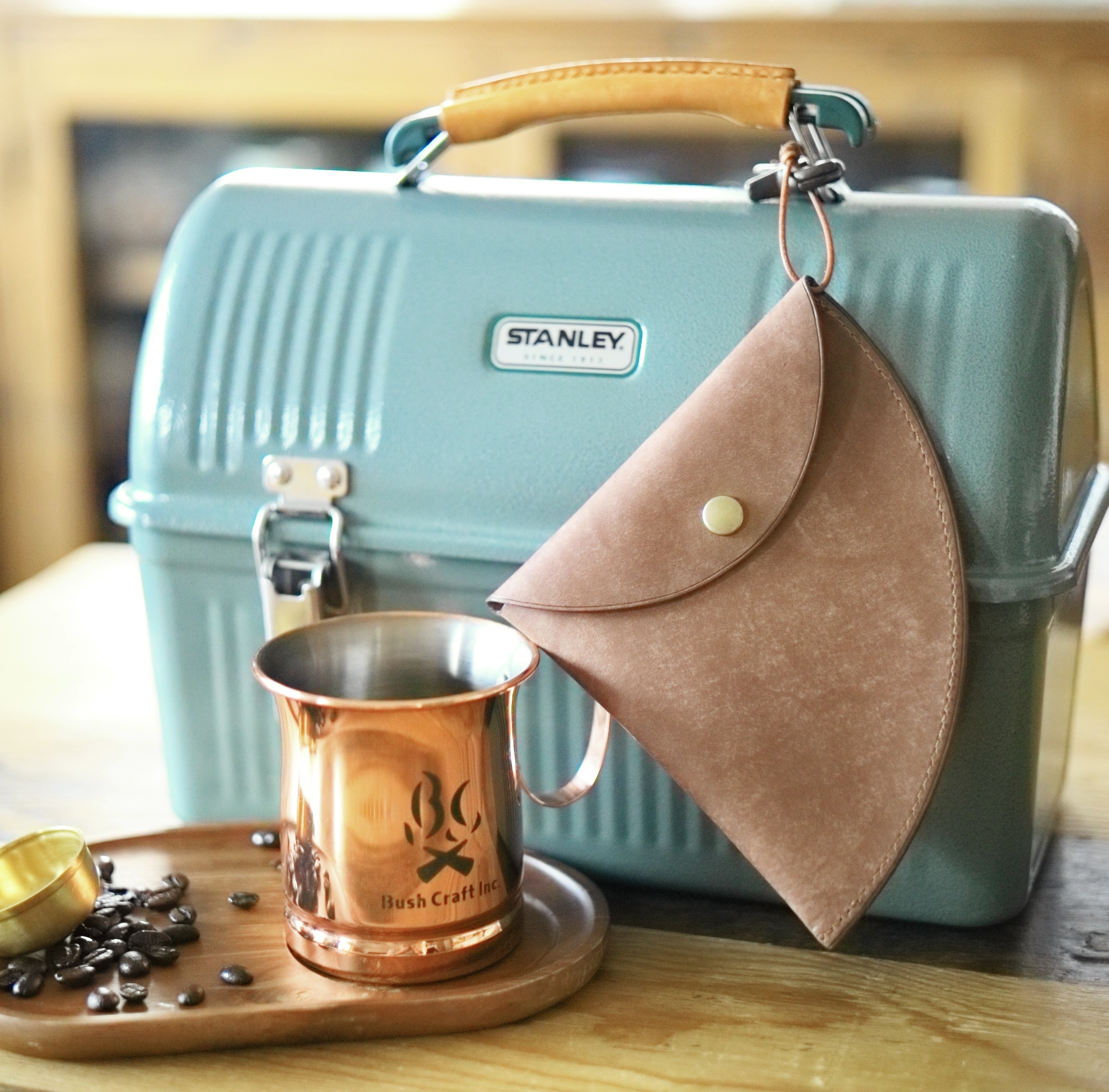 革のカフェセット　コーヒーブラウン